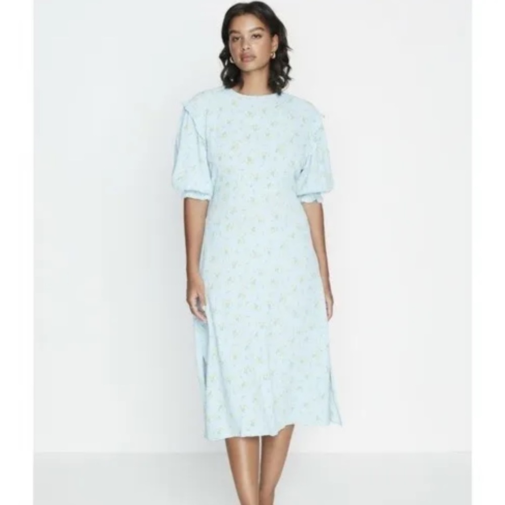 Faithfull The Brand Jean Marie Blue Floral Midi Dress - Picture 4 of 7